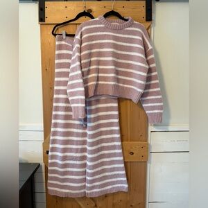 Striped Lavender Lounge set by Peach Love